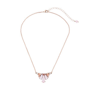 Pink Clear Crystal Pendant Necklace Delicate Necklace
