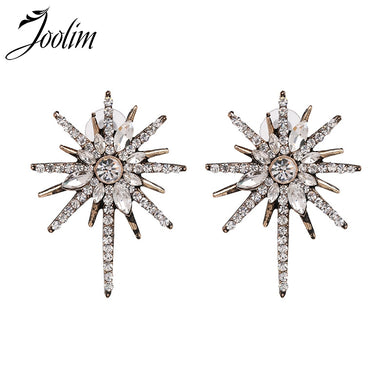 Vintage Starburst With Clear CZ Classic Earring For Women Jewelry Wholesale