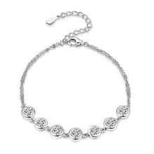 Load image into Gallery viewer, Classic Girls Chain Bracelet 925 Sterling Silver Bracelet For Women Natural Round Gemstone dropshipping Fine Jew