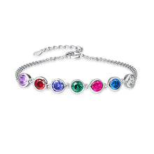Load image into Gallery viewer, Classic Girls Chain Bracelet 925 Sterling Silver Bracelet For Women Natural Round Gemstone dropshipping Fine Jew