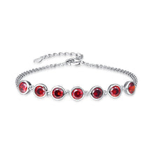 Load image into Gallery viewer, Classic Girls Chain Bracelet 925 Sterling Silver Bracelet For Women Natural Round Gemstone dropshipping Fine Jew