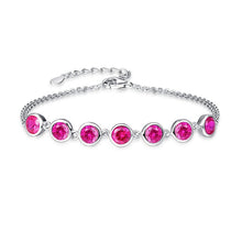 Load image into Gallery viewer, Classic Girls Chain Bracelet 925 Sterling Silver Bracelet For Women Natural Round Gemstone dropshipping Fine Jew
