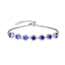 Load image into Gallery viewer, Classic Girls Chain Bracelet 925 Sterling Silver Bracelet For Women Natural Round Gemstone dropshipping Fine Jew