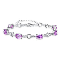 Carica l'immagine nel visualizzatore di Gallery, Braccialetti con ciondoli a forma di foglia d'argento genuini S925 in pietra creata Bracciale in argento sterling 925 per gioielli da donna per la festa nuziale 
