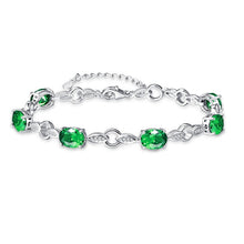 Carica l'immagine nel visualizzatore di Gallery, Braccialetti con ciondoli a forma di foglia d'argento genuini S925 in pietra creata Bracciale in argento sterling 925 per gioielli da donna per la festa nuziale 