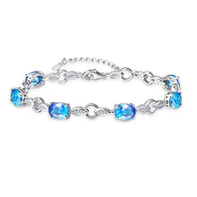 Carica l'immagine nel visualizzatore di Gallery, Braccialetti con ciondoli a forma di foglia d'argento genuini S925 in pietra creata Bracciale in argento sterling 925 per gioielli da donna per la festa nuziale 