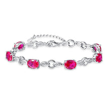 Carica l'immagine nel visualizzatore di Gallery, Braccialetti con ciondoli a forma di foglia d'argento genuini S925 in pietra creata Bracciale in argento sterling 925 per gioielli da donna per la festa nuziale 