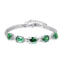 Carica l'immagine nel visualizzatore di Gallery, Bracciale con ciondolo S925 per donna Braccialetti con pietre preziose ovali in argento sterling 925 Braccialetti Gioielli da sposa classici 6 colori 