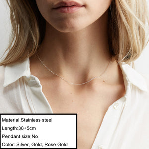 Minimalist Choker Chain Necklace For Women Classic 316L Stainless Steel Necklaces Jewelry Wholesale/Dropshipping