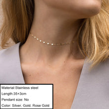 Carica l&#39;immagine nel visualizzatore di Gallery, Minimalist Choker Chain Necklace For Women Classic 316L Stainless Steel Necklaces Jewelry Wholesale/Dropshipping