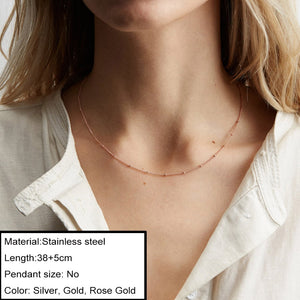 Minimalist Choker Chain Necklace For Women Classic 316L Stainless Steel Necklaces Jewelry Wholesale/Dropshipping