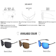 Carica l&#39;immagine nel visualizzatore di Gallery, JULI Classic Sports Sunglasses Men Women Male Driving Golf Rectangle Rimless Ultralight Frame Sun Glasses UV400  De Sol MJ8009