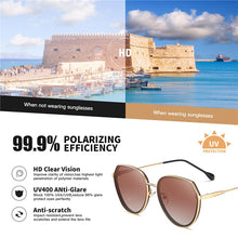 Load image into Gallery viewer, JULI Round Polarized Sunglasses for Women Men  Designer Gradient Lens Sun Glasses Female UV Protect Gafas de Sol 8073