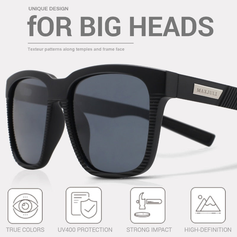 JULI Square Oversized Polarized Sunglasses for Big Heads Men Retro Vin –  Cinily