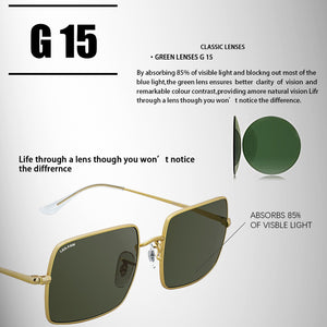 JULI Square Sunglasses for Men Women UV400 Protection Glass Len  Gafas De Sol 8804