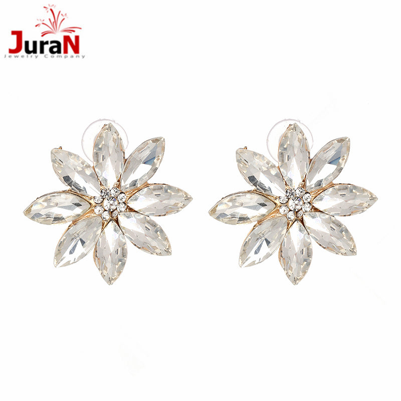 New Hight Quality Full Rhinestones Stud Earring flower Earrings Bijoux Earings Fashion Brincos Jewelry For women gilrs