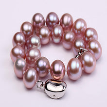Carica l'immagine nel visualizzatore di Gallery, Natural 7-9mm AAA Lavender Round Pearl Bracelet Wedding Gifts
