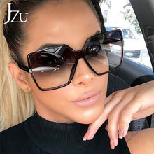 Load image into Gallery viewer, JZU Women Oversize Sunglasses Black Leopard Gradient Plastic Brand Designer Female big retro Sunglasses for women oculos