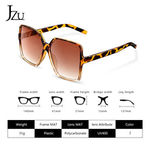 Load image into Gallery viewer, JZU Women Oversize Sunglasses Black Leopard Gradient Plastic Brand Designer Female big retro Sunglasses for women oculos