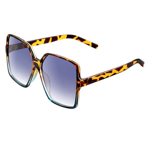 JZU Women Oversize Sunglasses Black Leopard Gradient Plastic Brand Designer Female big retro Sunglasses for women oculos