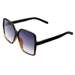 JZU Women Oversize Sunglasses Black Leopard Gradient Plastic Brand Designer Female big retro Sunglasses for women oculos