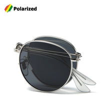 Load image into Gallery viewer, JackJad 2023 3532 POLARIZED Round Metal Style Sunglasses Fold Folding Vintage Brand Design Sun Glasses Oculos De Sol