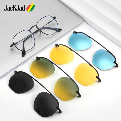 JackJad 2023 Polarized Clip On Style Driving Sunglasses 4 Clip Lens In One Brand Design Sun Glasses Oculos De Sol 20592