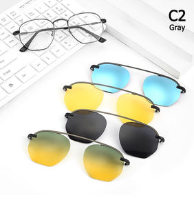 JackJad 2023 Polarized Clip On Style Driving Sunglasses 4 Clip Lens In One Brand Design Sun Glasses Oculos De Sol 20592