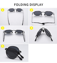 Load image into Gallery viewer, JackJad 2023 Vintage Round Style Polarized Sunglasses Fold Folding Driving Brand Design Sun Glasses Oculos De Sol A614