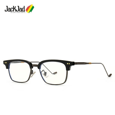 JackJad 2023 Vintage Square HAVANA Style Plain Glasses Anti Blue Ray Rivets Brand Design Eyewear Frame Eyeglasses 86330