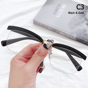 JackJad 2023 Cool Tom Hardy Legend Style Men's Elegant Plain Glasses Anti Blue Ray Half Frame Eyewear Frame Eyeglasses
