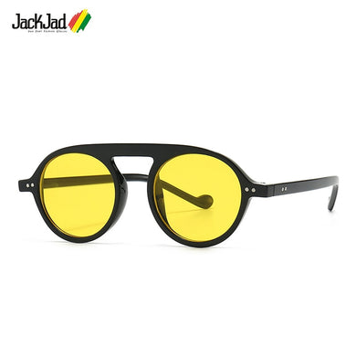 JackJad 2023 Cute Round Style Rivets Sunglasses Men Women ins Popular Cool Brand Design Sun Glasses Vintage Shades 905