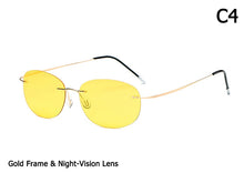 Load image into Gallery viewer, JackJad  Men Driving Ultralight Titanium Polarized Sunglasses Brand Design Rimless Oval Frame Sun Glasses Oculos De Sol