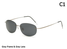 Load image into Gallery viewer, JackJad  Men Driving Ultralight Titanium Polarized Sunglasses Brand Design Rimless Oval Frame Sun Glasses Oculos De Sol