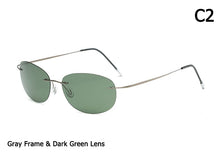 Load image into Gallery viewer, JackJad  Men Driving Ultralight Titanium Polarized Sunglasses Brand Design Rimless Oval Frame Sun Glasses Oculos De Sol
