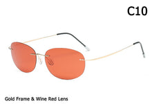 Load image into Gallery viewer, JackJad  Men Driving Ultralight Titanium Polarized Sunglasses Brand Design Rimless Oval Frame Sun Glasses Oculos De Sol