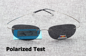 JackJad  Men Driving Ultralight Titanium Polarized Sunglasses Brand Design Rimless Oval Frame Sun Glasses Oculos De Sol