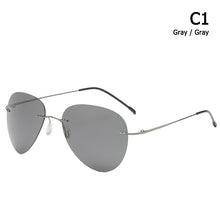 Load image into Gallery viewer, JackJad Men Ultralight Rimless Pilot Titanium POLARIZED Sunglasses Folding Hinge Driving Brand Design Sun Glasses Oculos De Sol