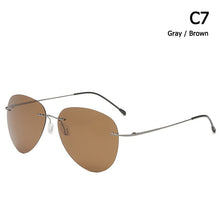 Load image into Gallery viewer, JackJad Men Ultralight Rimless Pilot Titanium POLARIZED Sunglasses Folding Hinge Driving Brand Design Sun Glasses Oculos De Sol
