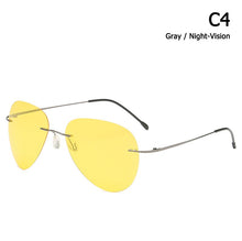 Load image into Gallery viewer, JackJad Men Ultralight Rimless Pilot Titanium POLARIZED Sunglasses Folding Hinge Driving Brand Design Sun Glasses Oculos De Sol