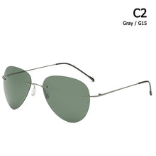 Load image into Gallery viewer, JackJad Men Ultralight Rimless Pilot Titanium POLARIZED Sunglasses Folding Hinge Driving Brand Design Sun Glasses Oculos De Sol