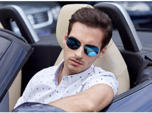 JackJad Men Ultralight Titanium Polarized Folding Hinge Sunglasses Rimless Aviation Style Brand Design Sun Glasses Oculos De Sol