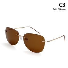Load image into Gallery viewer, JackJad Men Ultralight Titanium Polarized Folding Hinge Sunglasses Rimless Aviation Style Brand Design Sun Glasses Oculos De Sol
