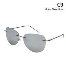 Load image into Gallery viewer, JackJad Men Ultralight Titanium Polarized Folding Hinge Sunglasses Rimless Aviation Style Brand Design Sun Glasses Oculos De Sol