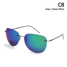 Load image into Gallery viewer, JackJad Men Ultralight Titanium Polarized Folding Hinge Sunglasses Rimless Aviation Style Brand Design Sun Glasses Oculos De Sol