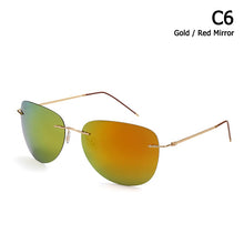 Load image into Gallery viewer, JackJad Men Ultralight Titanium Polarized Folding Hinge Sunglasses Rimless Aviation Style Brand Design Sun Glasses Oculos De Sol