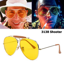 Load image into Gallery viewer, JackJad   3138 SHOOTER Style Vintage Aviation Sunglasses Metal Circle Brand Design Sun Glasses Oculos De Sol With Hood