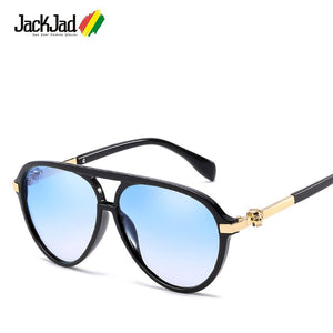 JackJad Aviation Style Cool Skull Decoration Sunglasses Vintage Gradient Brand Design Sun Glasses Oculos De Sol 2748