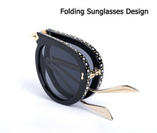Load image into Gallery viewer, JackJad Folding Portable Style Pilot Sunglasses Women Diamond Decoration Fold Brand Design Sun Glasses Oculos De Sol