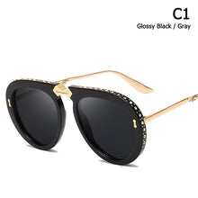 Load image into Gallery viewer, JackJad Folding Portable Style Pilot Sunglasses Women Diamond Decoration Fold Brand Design Sun Glasses Oculos De Sol